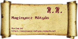 Maginyecz Mátyás névjegykártya